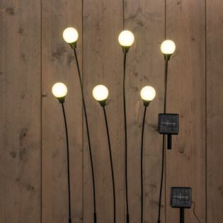 Solarstecker 6 Gl&uuml;hw&uuml;rmchen LED warmwei&szlig; L 57 cm