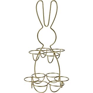 Eierhalter Hase Eisen goldfarben 32 cm 