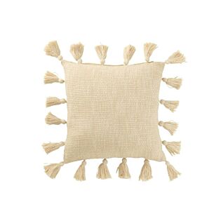Kissen mit Quasten beige 45 cm