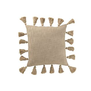 Kissen mit Quasten braun 45 cm