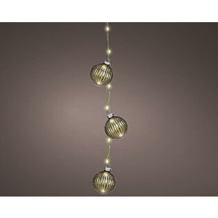 Micro LED-B&uuml;ndel gr&uuml;n rund steady 15 LED warmwei&szlig; 28 cm &ndash; Lumineo