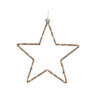 Micro-LED-Stern Metall  35 LED gold 38 cm &ndash; Lumineo
