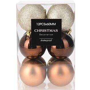 Weihnachtskugeln bernstein &Oslash; 6 cm 12er Set