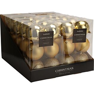 Weihnachtskugeln gold Ø 8 cm 6er Set