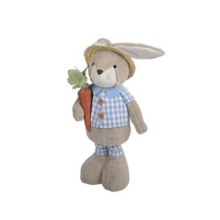 Hasen-Dekoration mit Karotte blau 105 cm