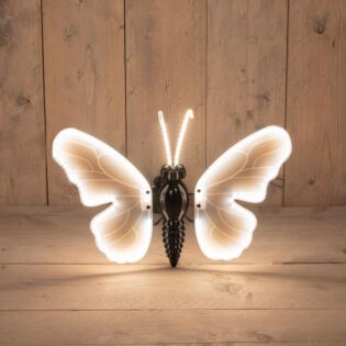 LED Schmetterling warmwei&szlig; mit beweglichen Fl&uuml;geln und Zuleitung 40 cm