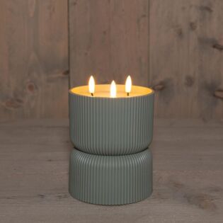 Au&szlig;enkerze 3D Flamme Kunststoff sand 17,5 cm