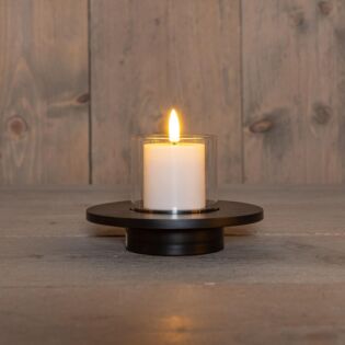 Au&szlig;enkerze 3D Flamme Kunststoff schwarz 14 cm