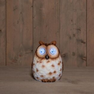 Solar Dekoration Eule mit Wackelaugen 20 cm