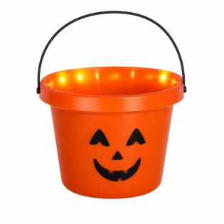 LED Eimer K&uuml;rbis Orange batteriebetrieben