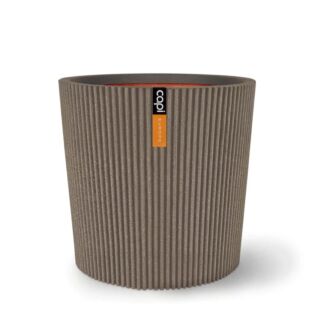 Blumentopf Vase konisch groove warm taupe - Capi