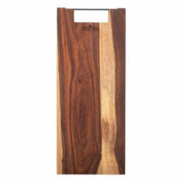 Serveerplank pure rose wood recht met metalen handvat 49 cm