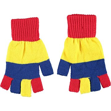 Fingerlose Faschingshandschuhe rot/gelb/blau - Apollo