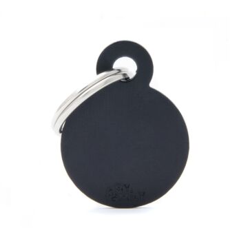 MyFamily Basic small Aluminium schwarze runde ID-Marke