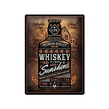Tin Sign 30 x 40 Whiskey Sunshine