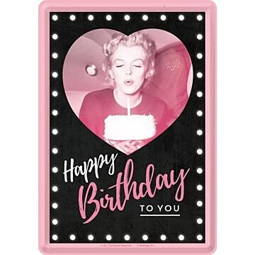 Metallpostkarte Marilyn - Happy Birthday