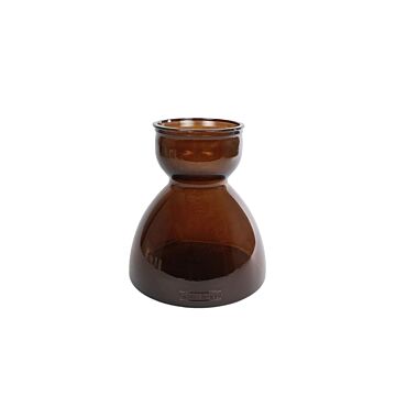 Vase "Diabolo" L braunes Glas 21x21x22cm