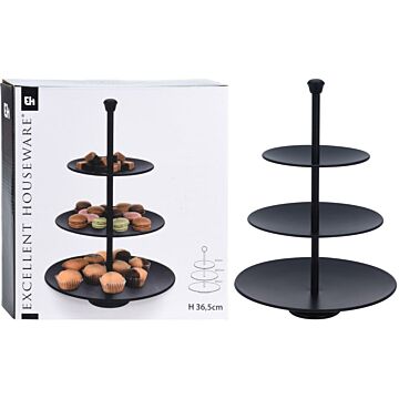 Etagere 3-lagig mattschwarz 25,7 cm