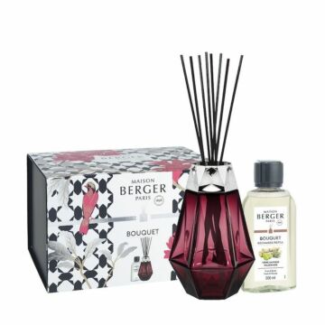 Parfümzerstäuber mit Stäbchen Prisme Grenat inkl. 200ml Nachfüllpackung - Lampe Berger