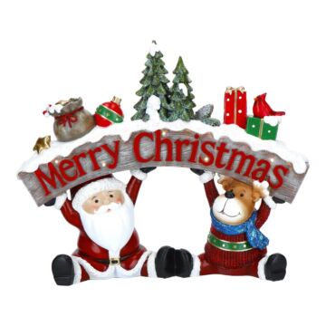 Frohe Weihnachten-Schild geführt 29 cm