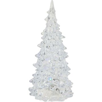 Weihnachtsbaum aus weißem Acryl mit farbigem LED-Licht 12 cm
