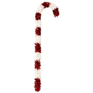 Zuckerstangen-Lametta rot weiß 124 cm