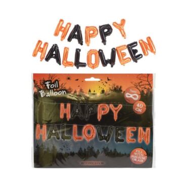 Ballonfolie 'HAPPY HALLOWEEN' schwarz orange