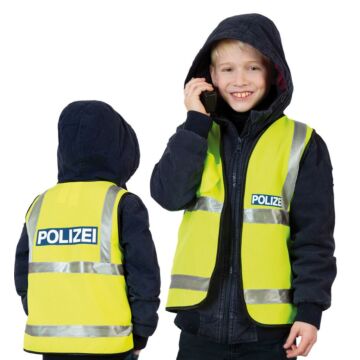 Polizei-Weste Neon 1-teilig 128/140 Polizei-Weste Neon 1-teilig 128/140