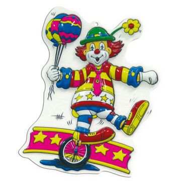Wand-Deko Clown mit Einrad 40 cm