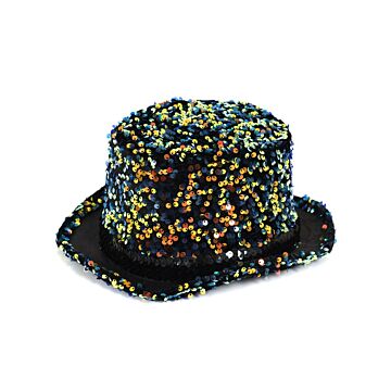 Zylinderhut Pailletten grün