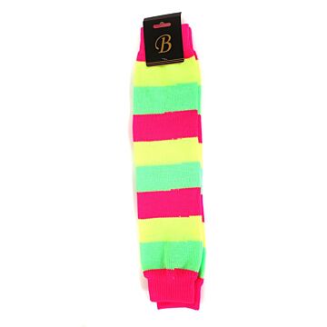 Stulpen gestreift neon