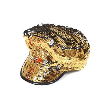 Mütze Pailletten gold/silber
