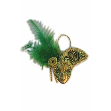 Venezianische Brosche mit bunten Federn