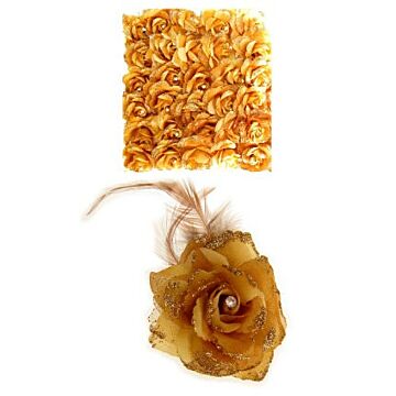 Blume an Nadel, elastisch, gold