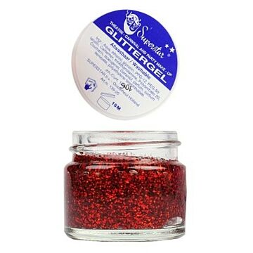 Gel superstar glitzer rot Haut & Haare 15 ml