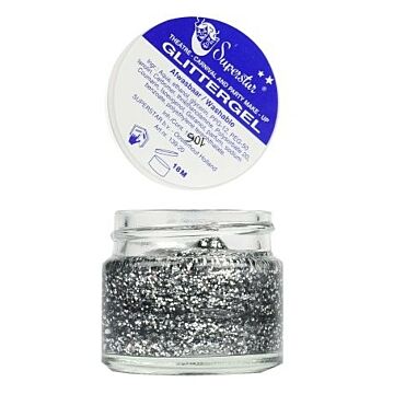 Gel superstar glitzer silber Haut & Haare15 ml