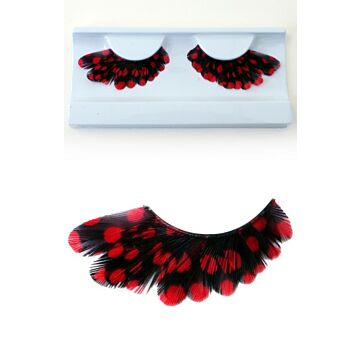Wimpern schwarz mit roten Punkten