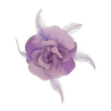 Blume auf Nadel mit glitzerndem fliederfarbenem Gummiband