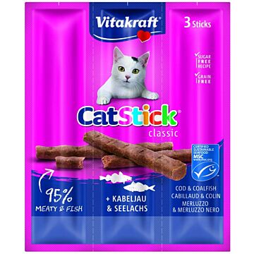 Katzensnack stick mini Kabeljau & Thunfisch