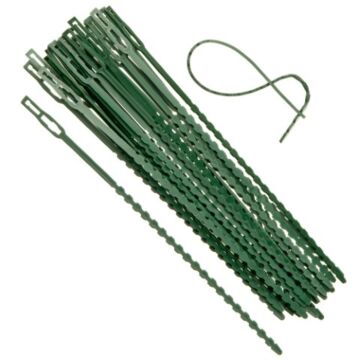 Klebeband mit Rattenschwanzverschluss grün 17 cm set 40 stück