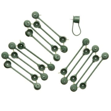 Pflanzenklemmen grün Ø 15mm set 15 stück