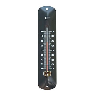 Wandthermometer Metall anthrazit 30x6,5x1 cm