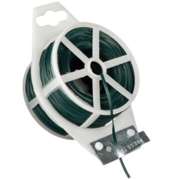 Bindeband grün mit Metallkern plastifiziert 50m