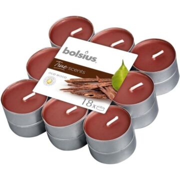 Duft-Teelichter Old Wood – 4 Std. Brenndauer – Bolsius