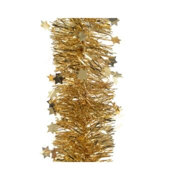 tinsel stargarland glänzend 4ply leicht gold