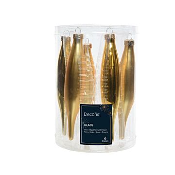 Eiszapfen Emaille hellgold Ø 3 cm 6er Set - Decoris