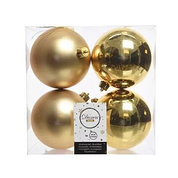 Weihnachtskugeln gold Plastik Ø 10 cm Satz von 4