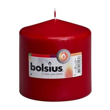 Stumpenkerze Weinrot Ø 10 cm, Höhe 10 cm – Bolsius