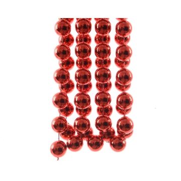 Kunststoff-Perle Girlande XXL Weihnachten rot