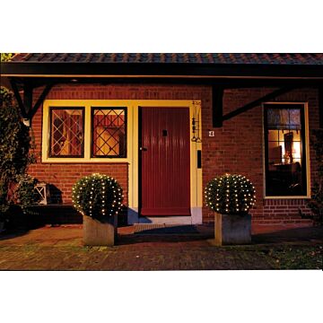 RUNDE NETZLEUCHTEN 100L/Ø90CM LED WARMWEISS - 10M LAUFKABEL GRÜN - BI-BUI TRAFO TIMER 8/16U